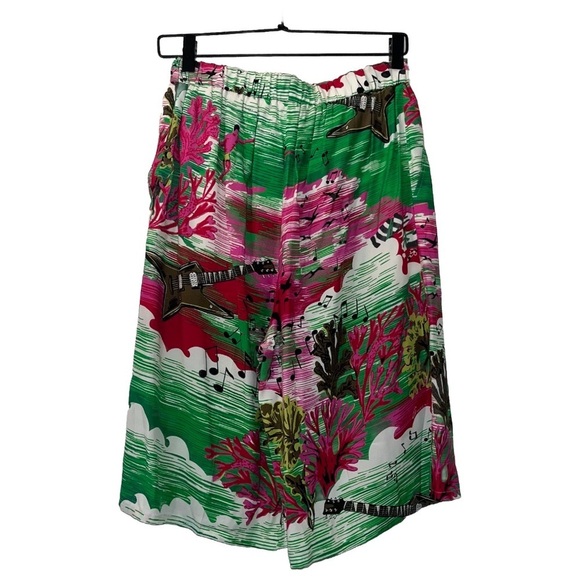 GUCCI Bermuda Shorts Green Pink White US 4 EU 40 Beach Surf Guitar NWT New - Picture 12 of 16